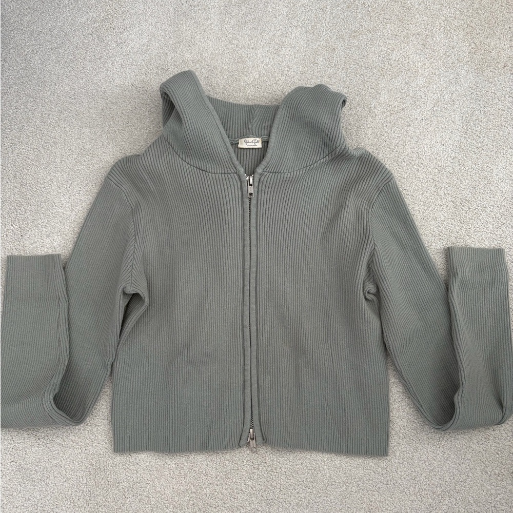 Brandy Melville Ribbed Gray Hoodie